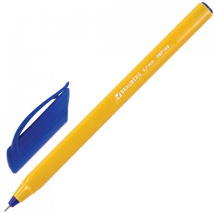 Трехгранная масляная ручка шариковая BRAUBERG Extra Glide Orange 142925