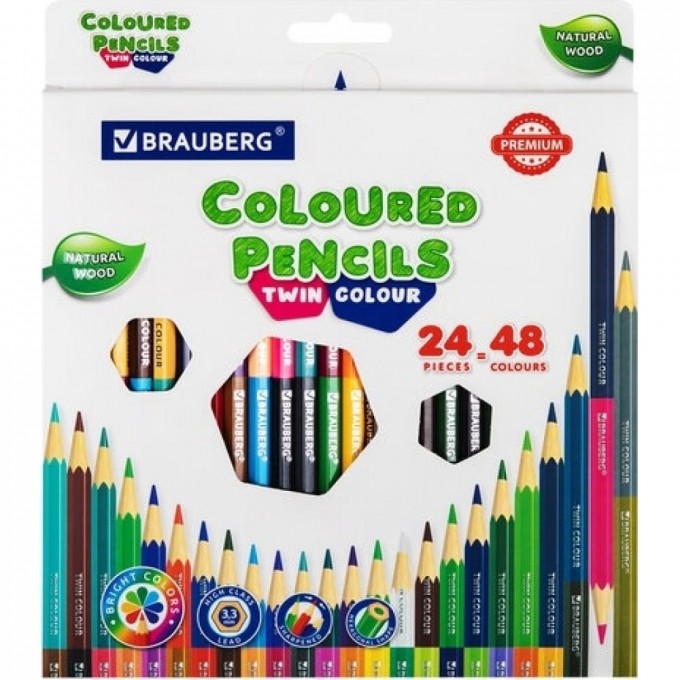 Цветные мягкие двусторонние карандаши BRAUBERG 181875 6866035
