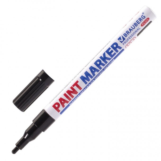 Маркер-краска лаковый BRAUBERG Professional Plus 151439, 2мм, черный, 12шт OPT_202187_12
